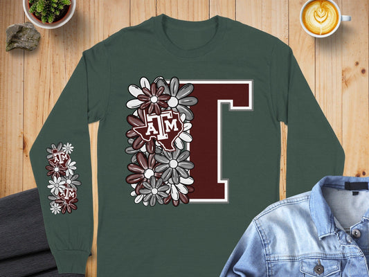 Jen Peete Designs Clothing T-shirts Texas AM Aggies Flowers Design