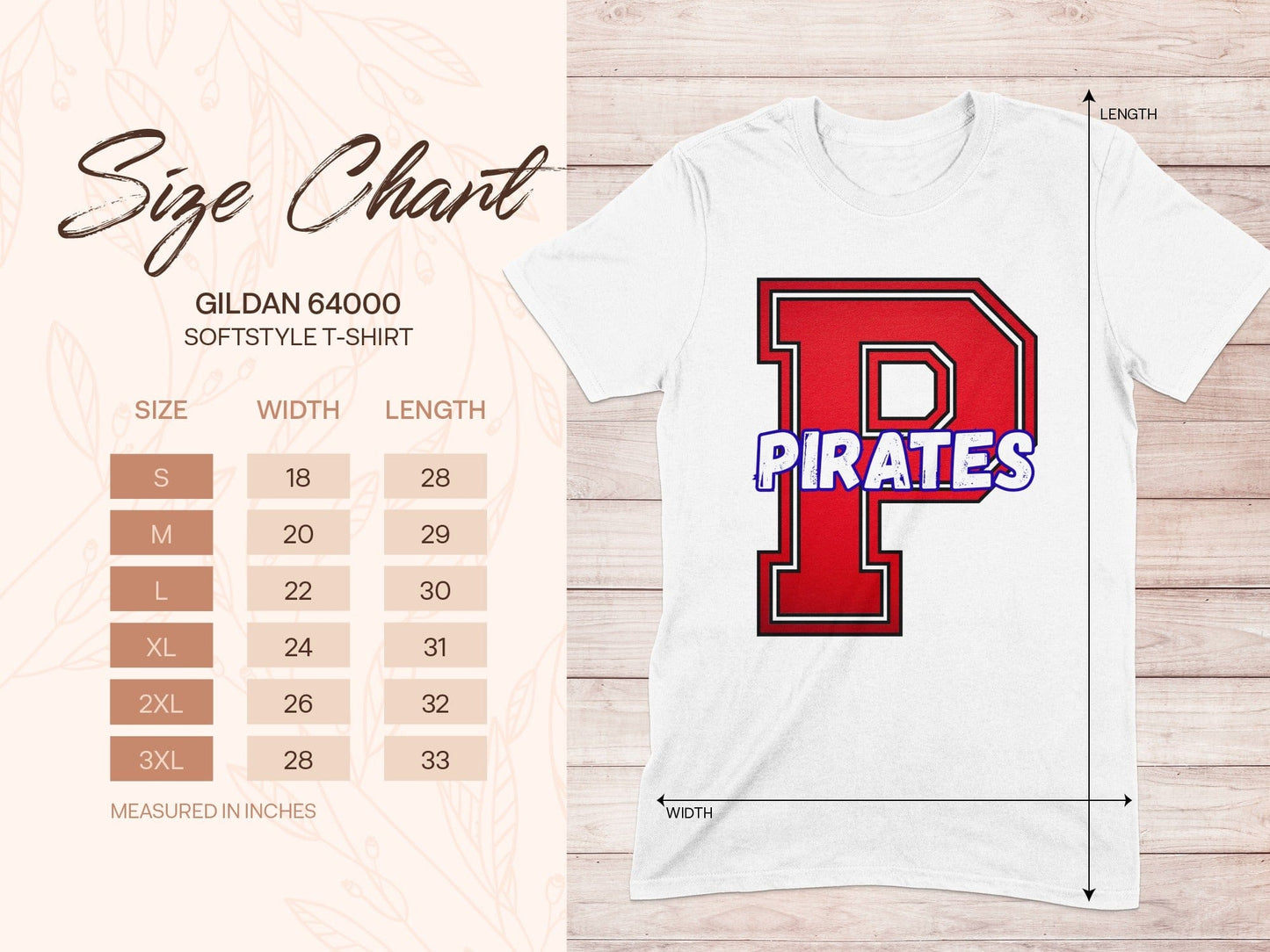 Jen Peete Designs Clothing T-shirts Varsity Pirate Mascot Spirit T-Shirt
