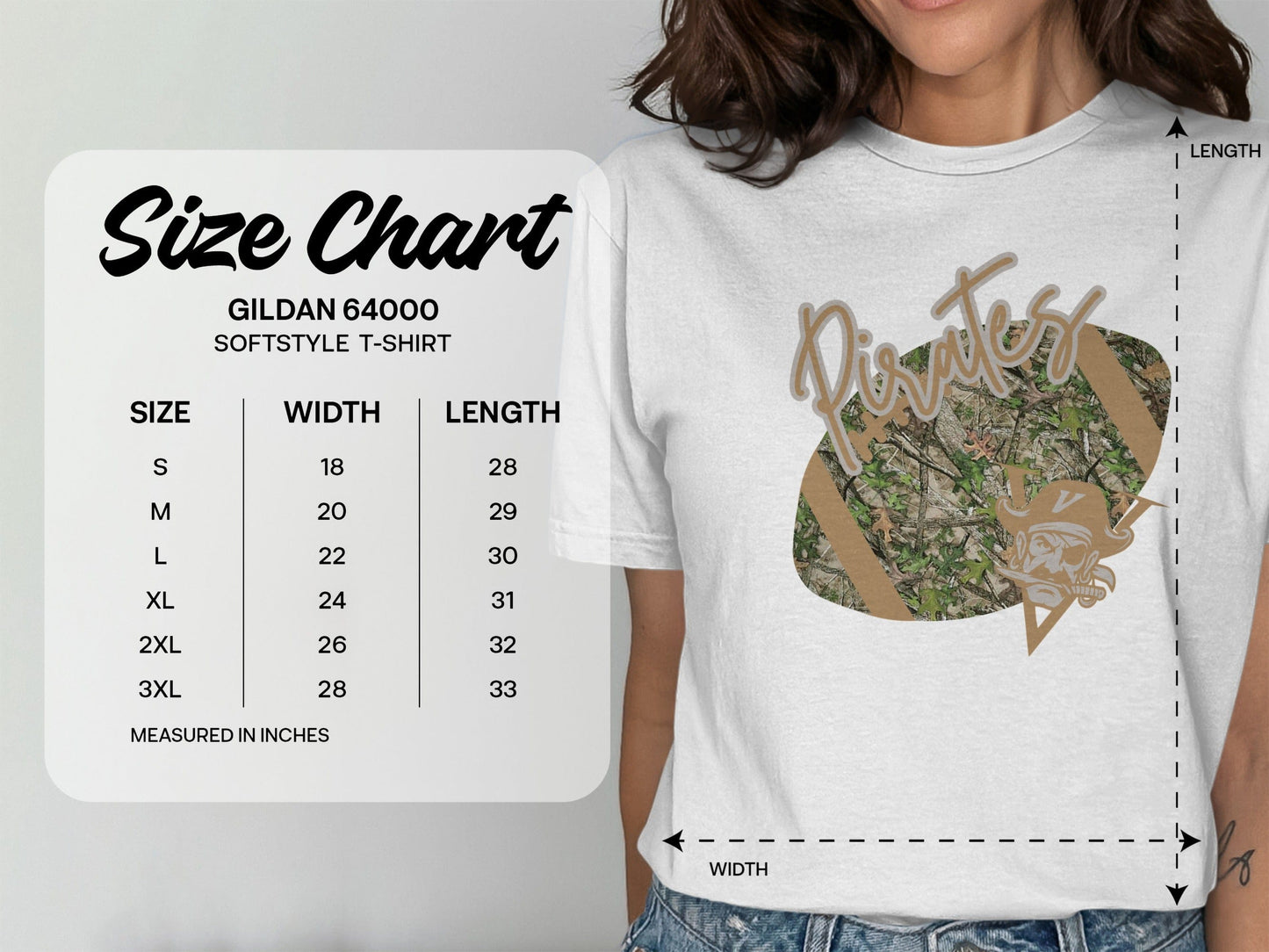 Jen Peete Designs Clothing T-shirts Vidor Pirates Camouflage Football Graphic T-Shirt