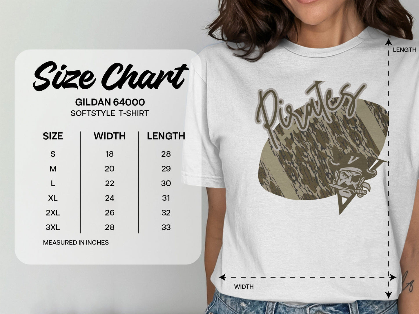 Jen Peete Designs Clothing T-shirts Vidor Pirates Camouflage Football Graphic T-Shirt