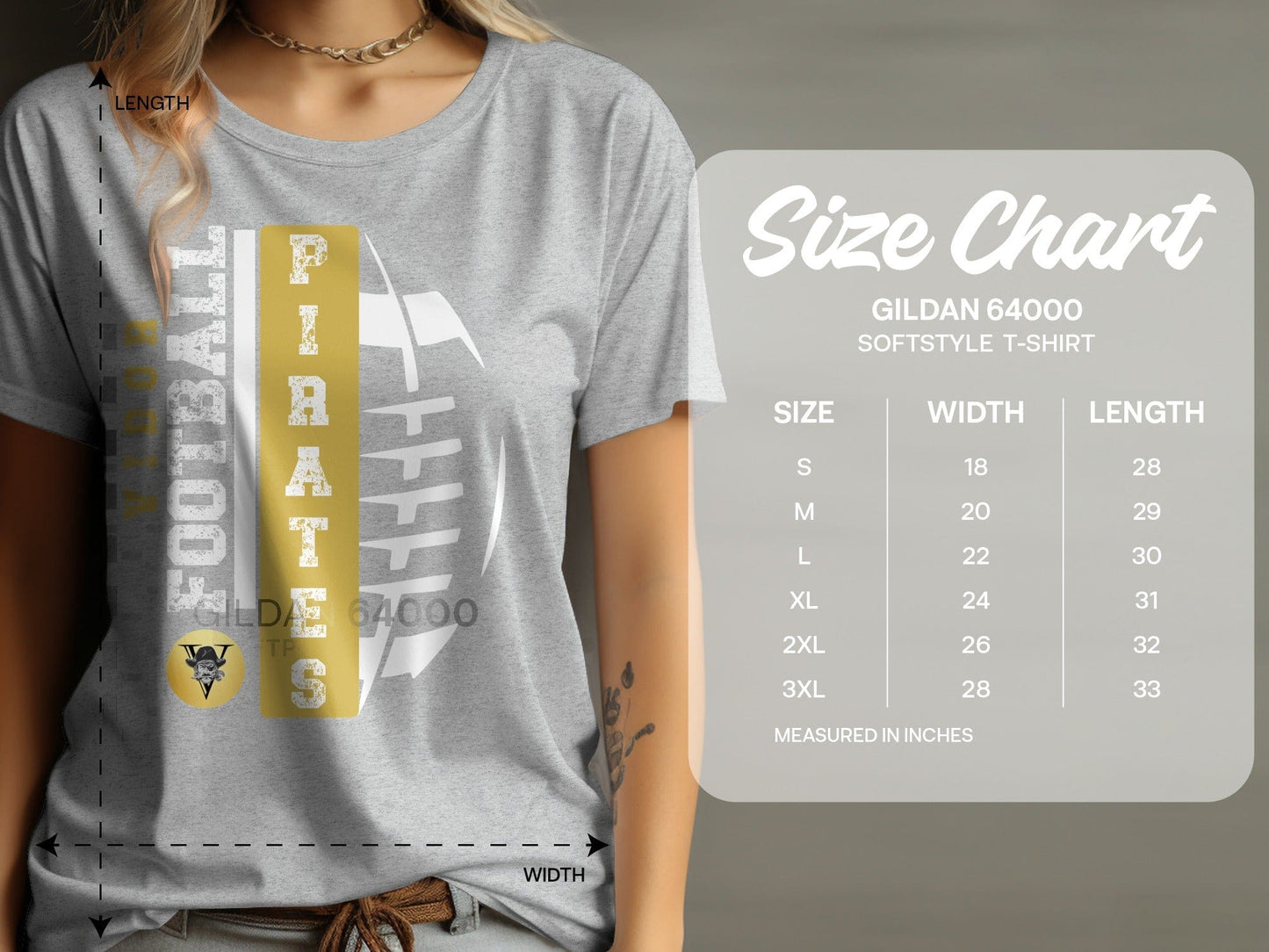 Jen Peete Designs Clothing T-shirts Vidor Pirates Football School Spirit t-Shirt