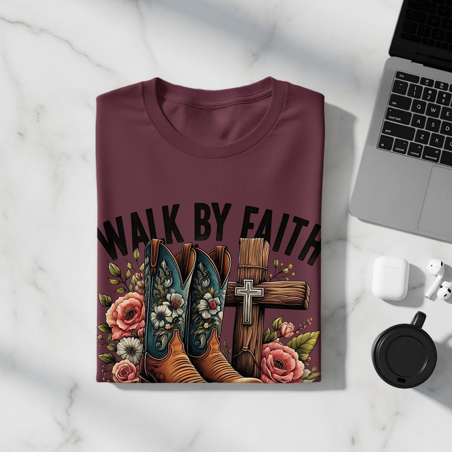 Jen Peete Designs Clothing T-shirts Walk By Faith Graphic T-Shirts