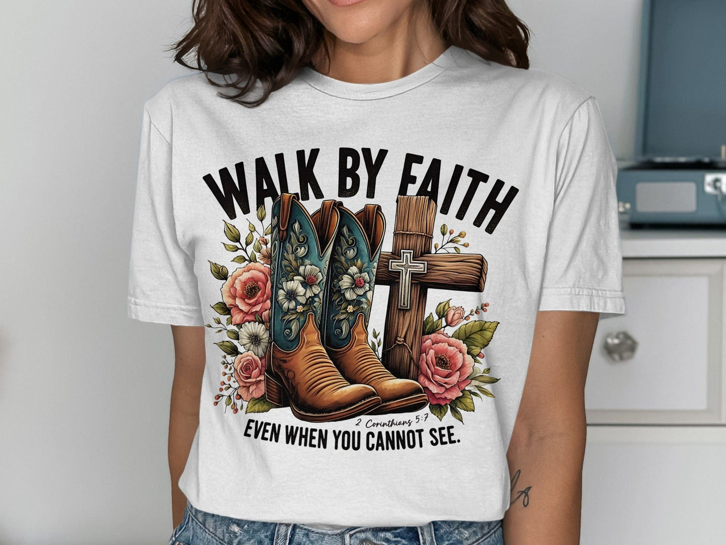 Jen Peete Designs Clothing T-shirts Walk By Faith Graphic T-Shirts