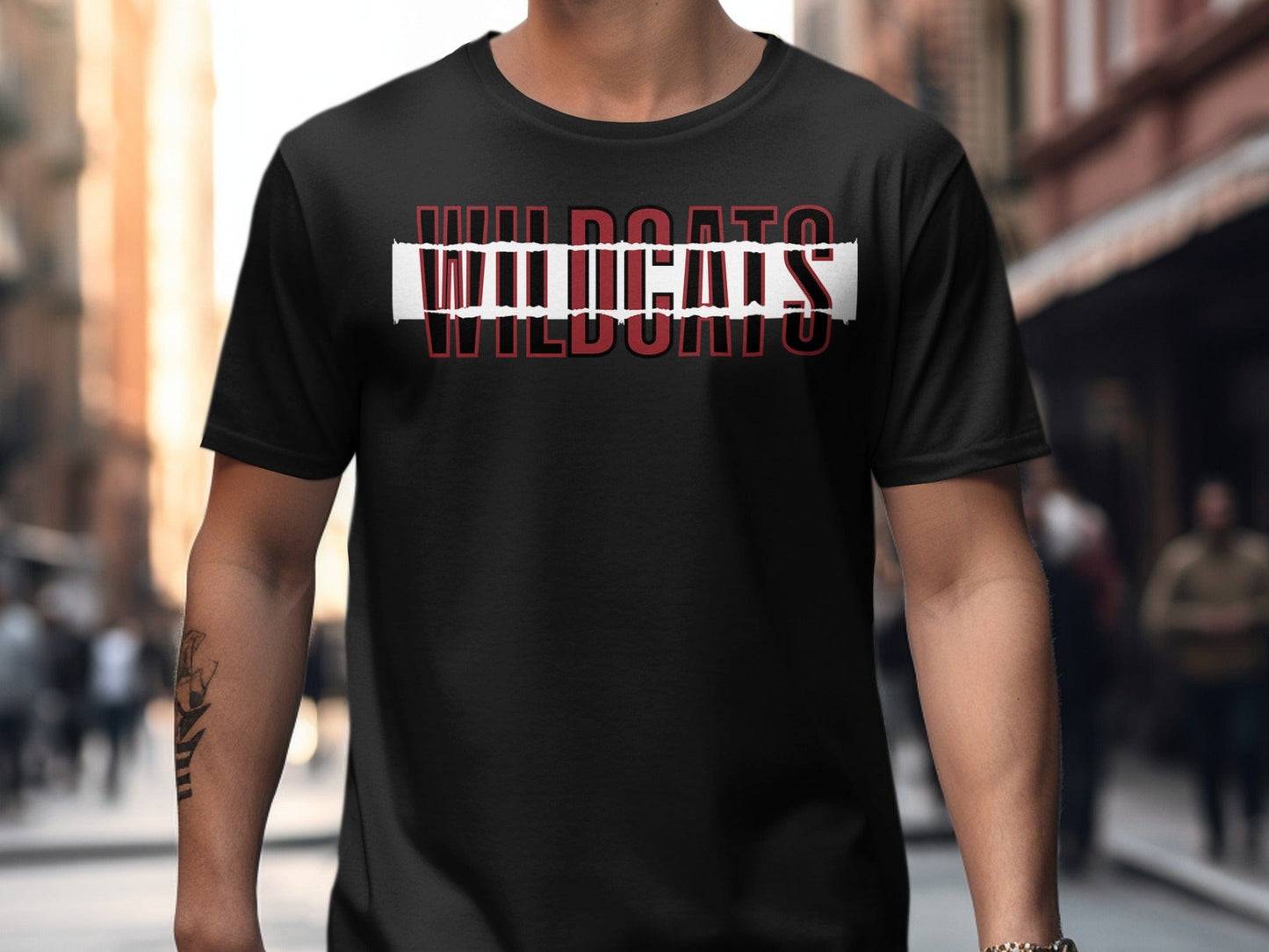 Jen Peete Designs Clothing T-shirts Wildcats Sliced Letters Style Graphic Shirts