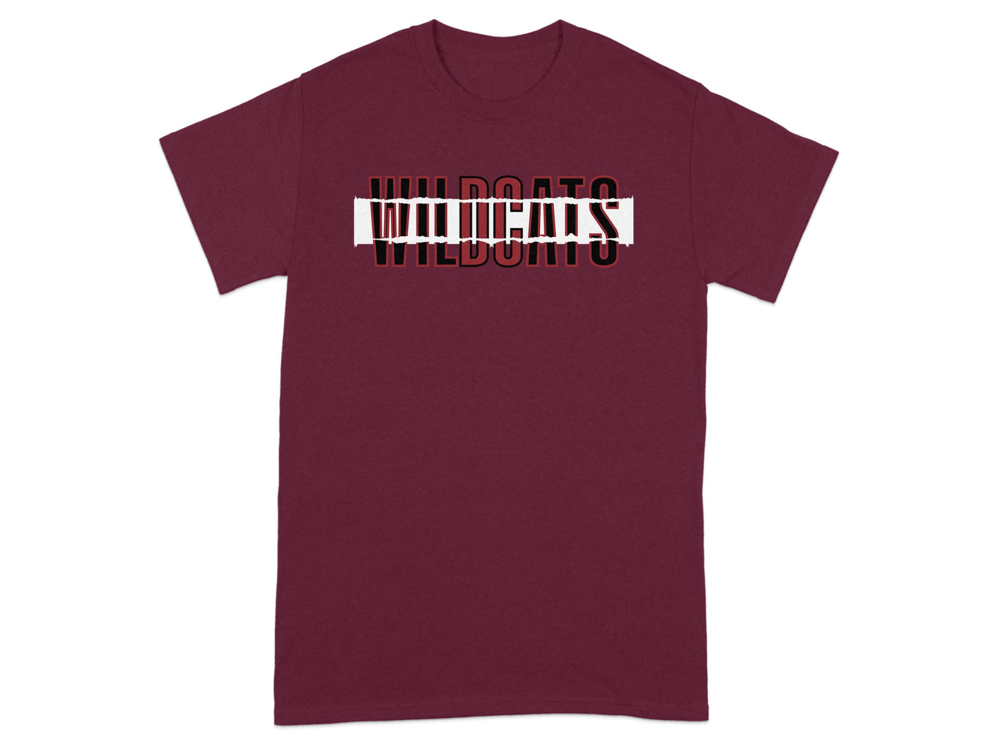 Jen Peete Designs Clothing T-shirts Wildcats Sliced Letters Style Graphic Shirts