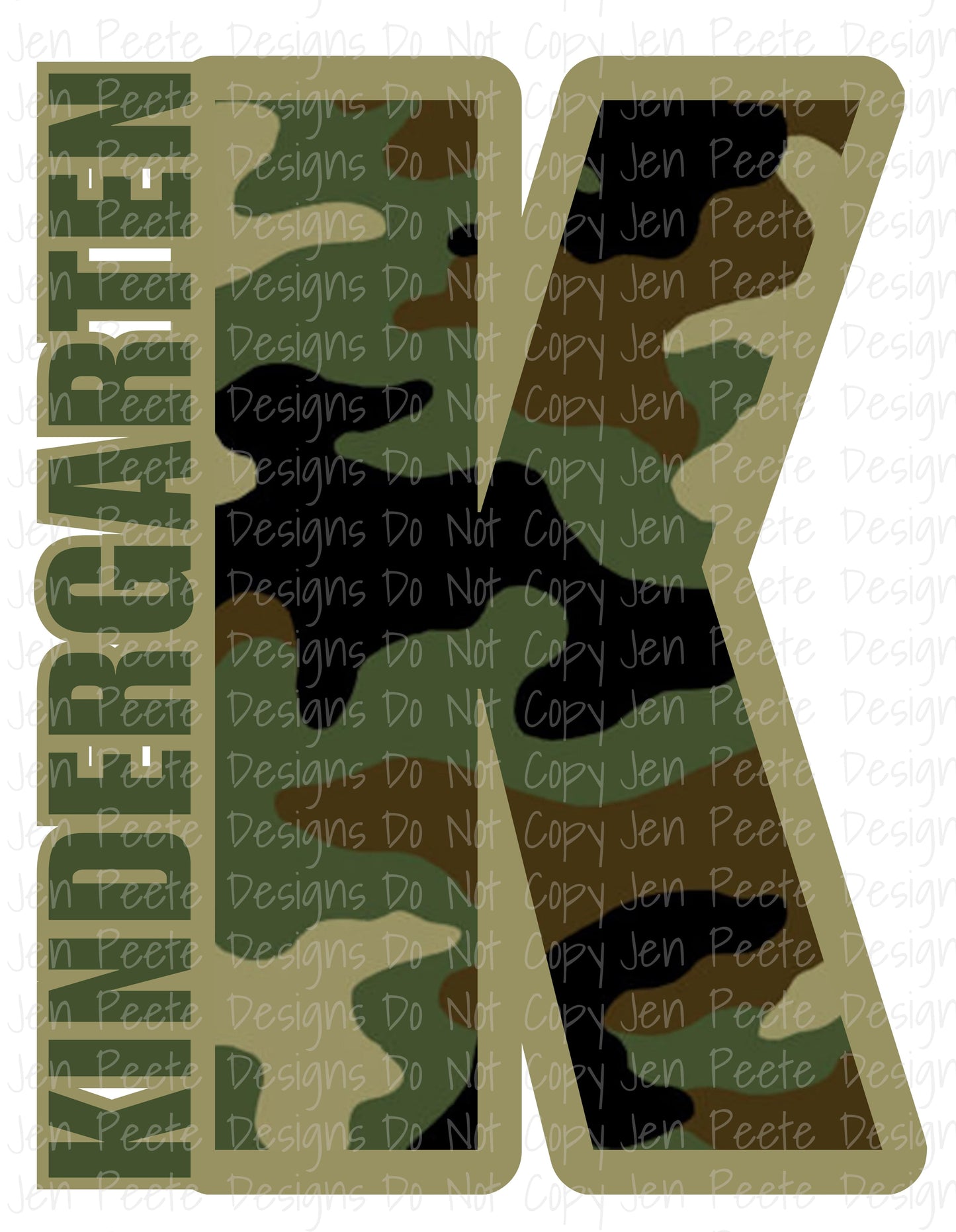 Jen Peete Designs Digital Camouflage Pattern Back To School Design Bundle
