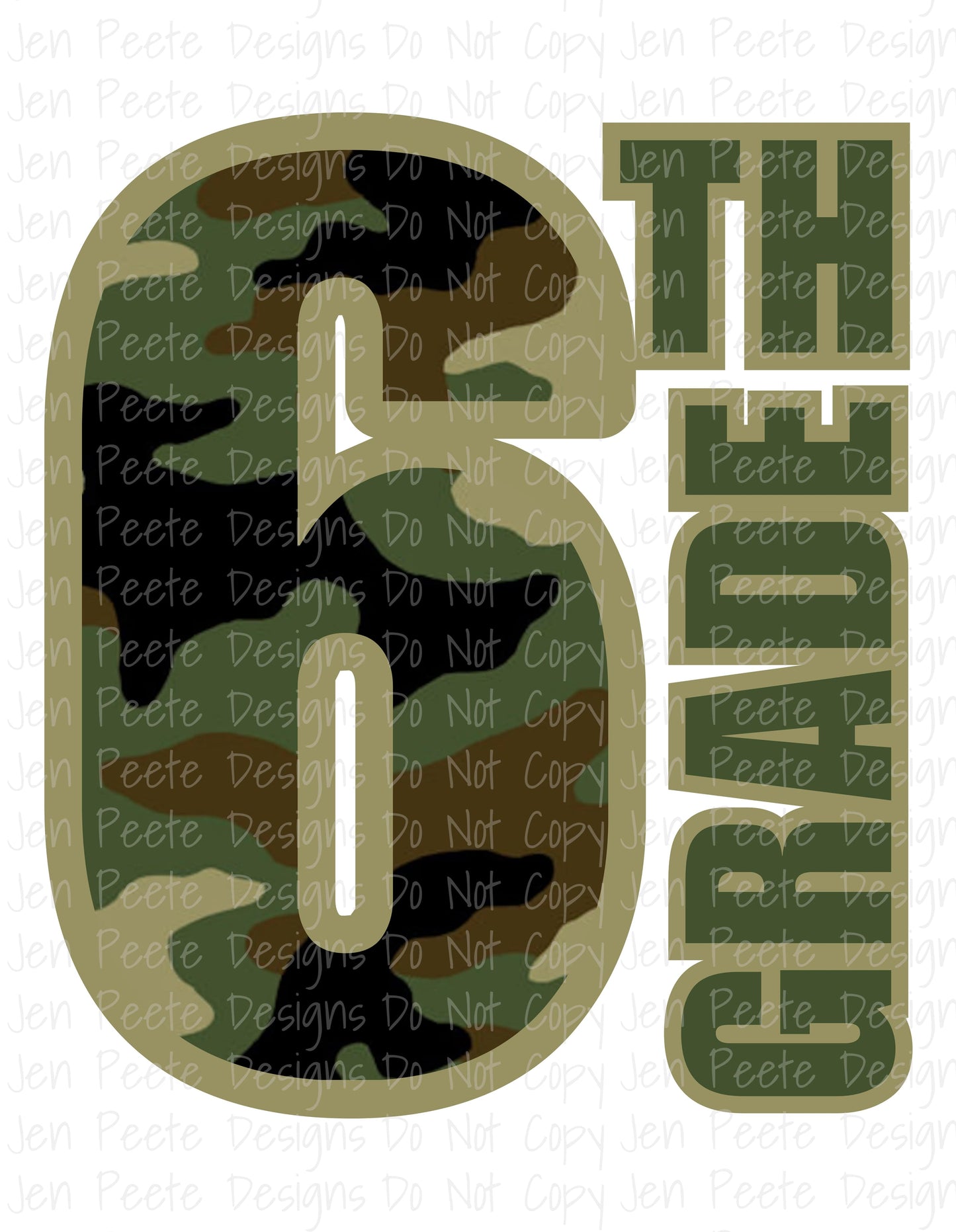 Jen Peete Designs Digital Camouflage Pattern Back To School Design Bundle
