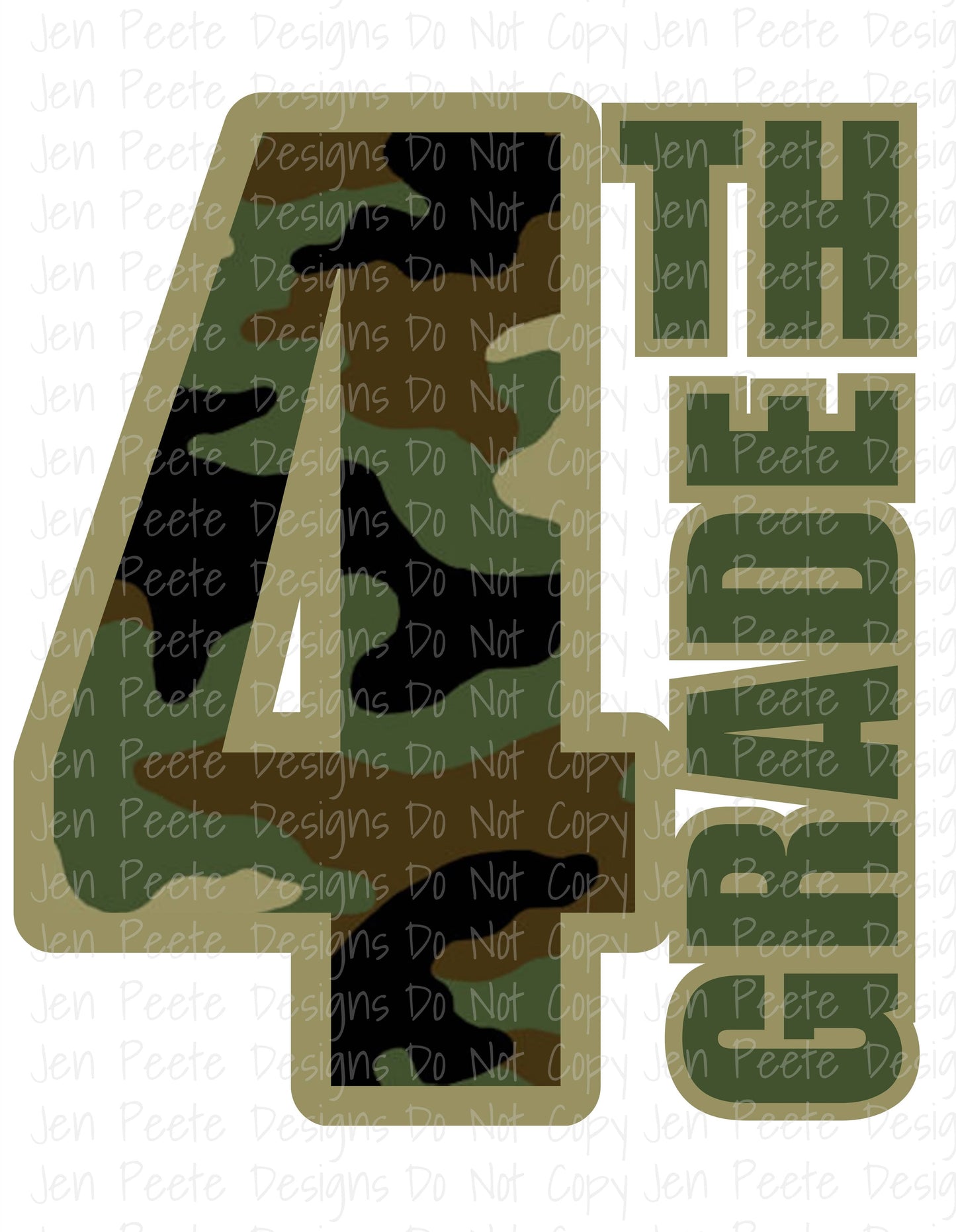 Jen Peete Designs Digital Camouflage Pattern Back To School Design Bundle