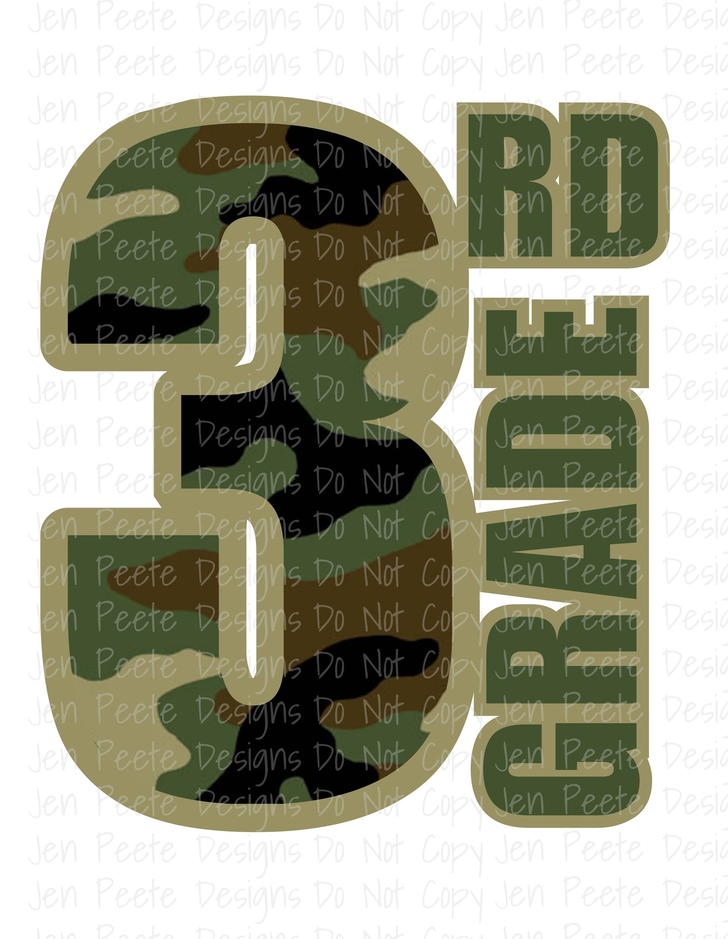 Jen Peete Designs Digital Camouflage Pattern Back To School Design Bundle