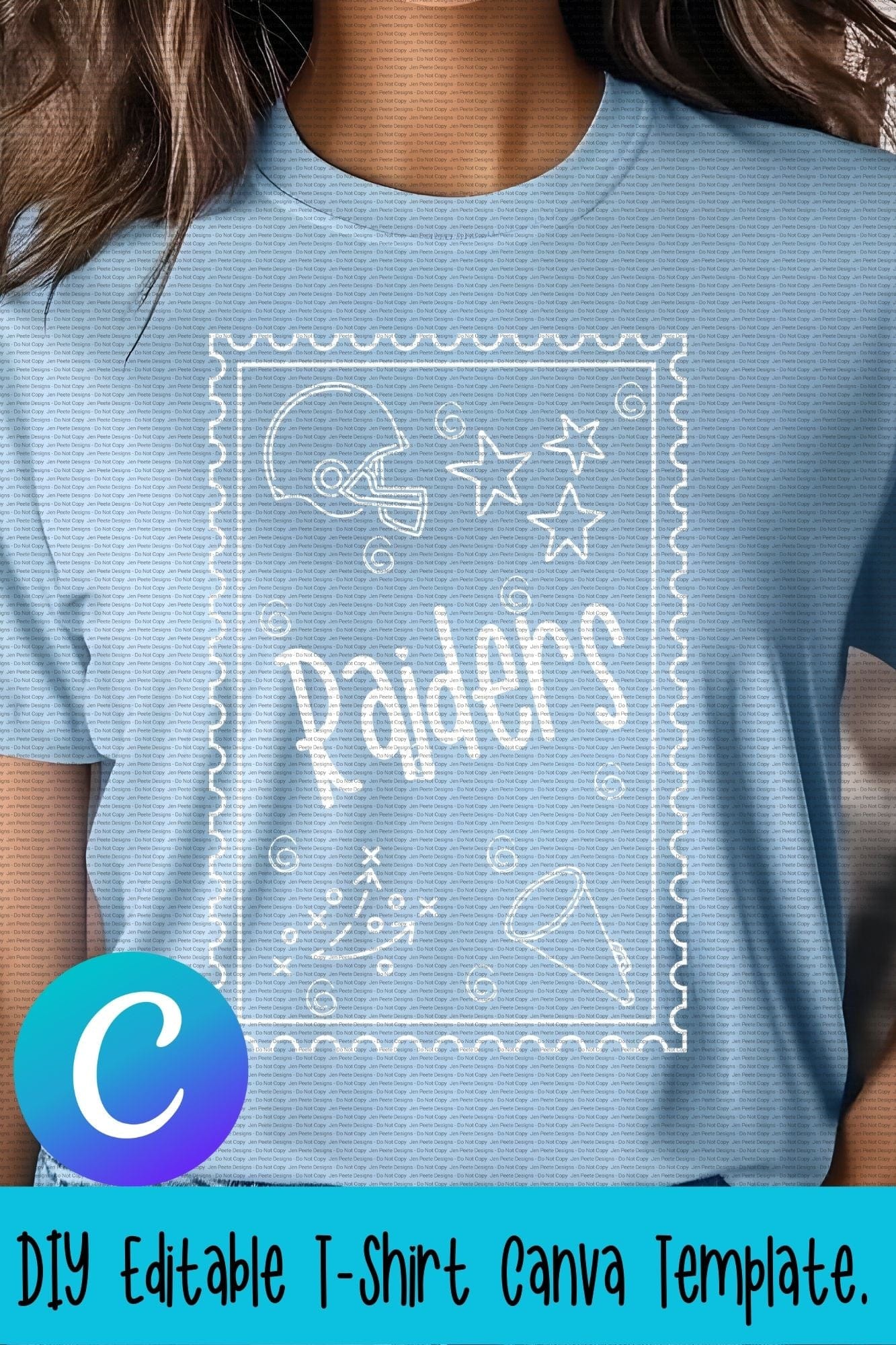 Jen Peete Designs Digital Canva Template Football Stamp School Spirit Design