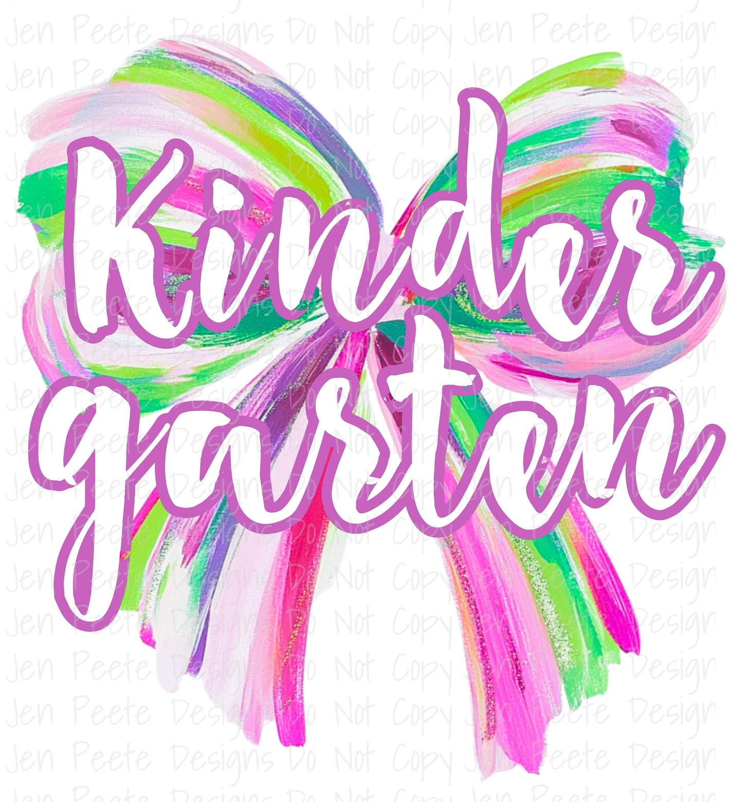 Jen Peete Designs Digital Colorful Brush Strokes Bow Back to School Bundle