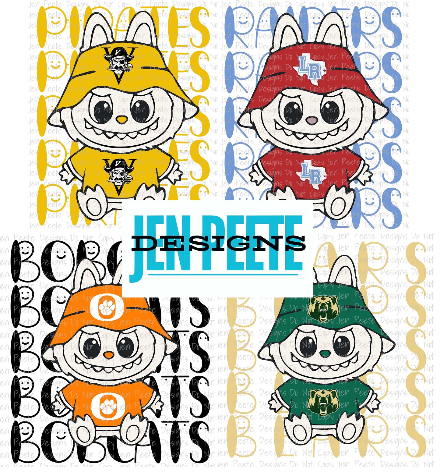 Jen Peete Designs Digital Labubu Custom Mascot