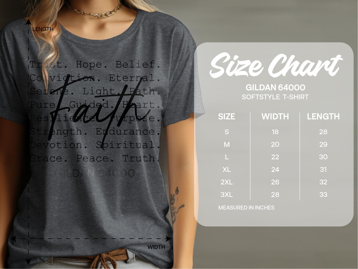Jen Peete Designs Physical Item Faith Motivational Words Positive Message Graphic T-Shirts
