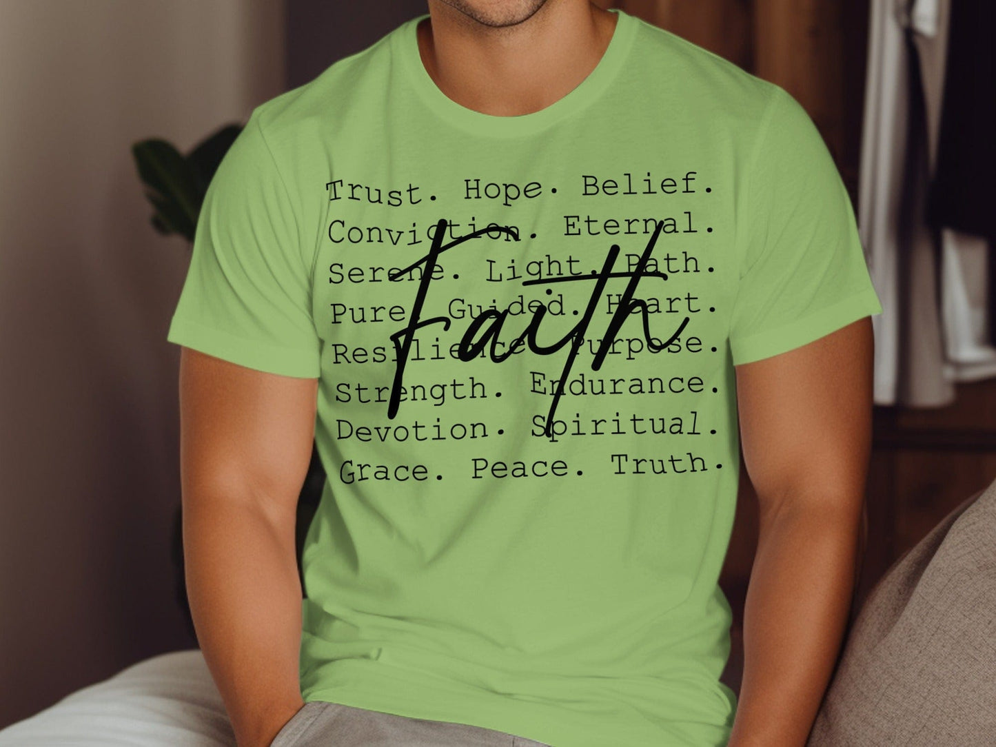Jen Peete Designs Physical Item Faith Motivational Words Positive Message Graphic T-Shirts