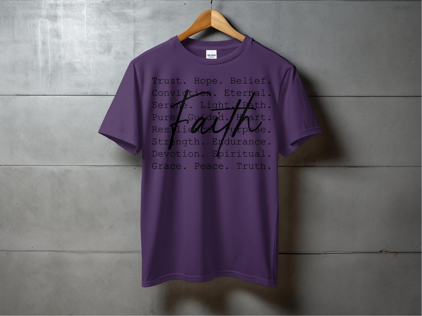 Jen Peete Designs Physical Item Faith Motivational Words Positive Message Graphic T-Shirts