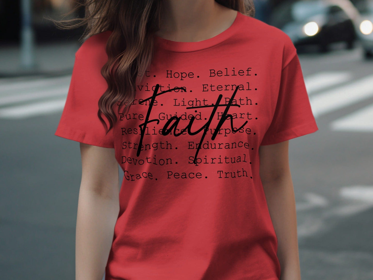 Jen Peete Designs Physical Item Faith Motivational Words Positive Message Graphic T-Shirts