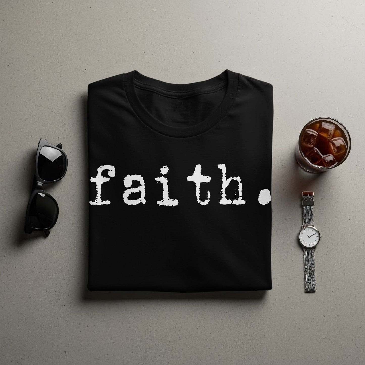 Jen Peete Designs Physical Item Faith Print Message Religious Belief Typography T-Shirts