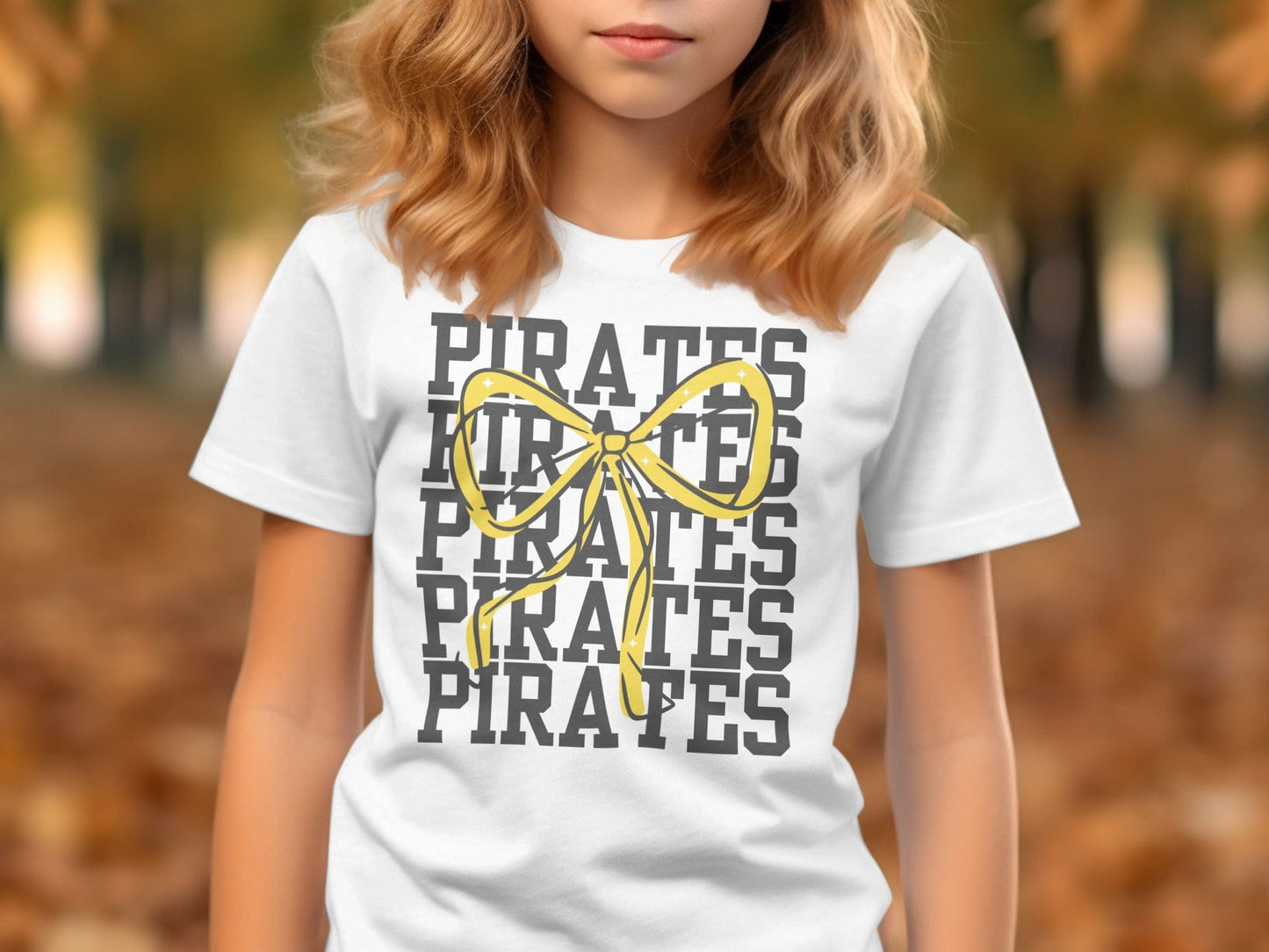 Jen Peete Designs Physical Item Pirates with Gold Sparkly Ribbon Spirit Shirt