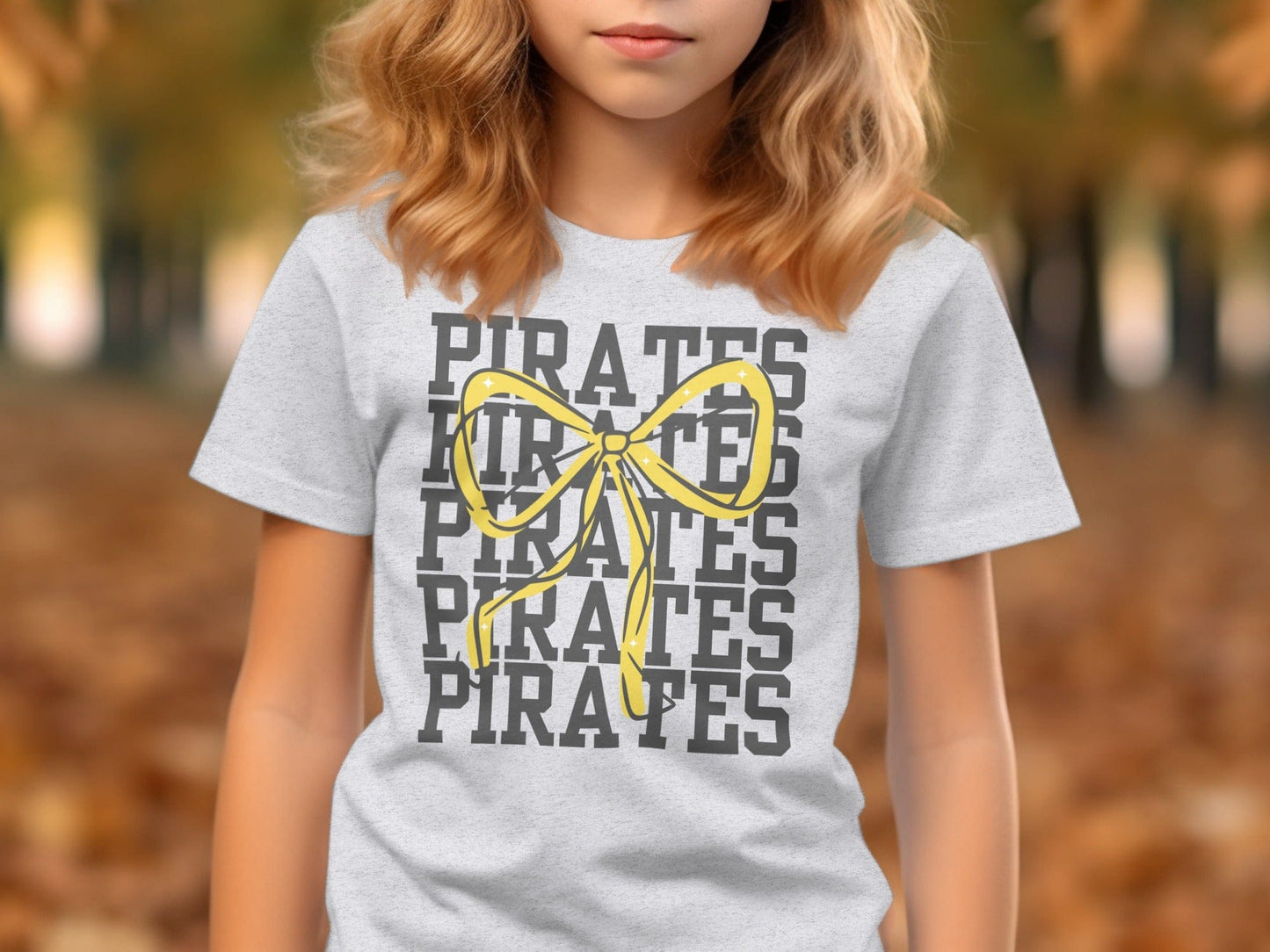 Jen Peete Designs Physical Item Pirates with Gold Sparkly Ribbon Spirit Shirt