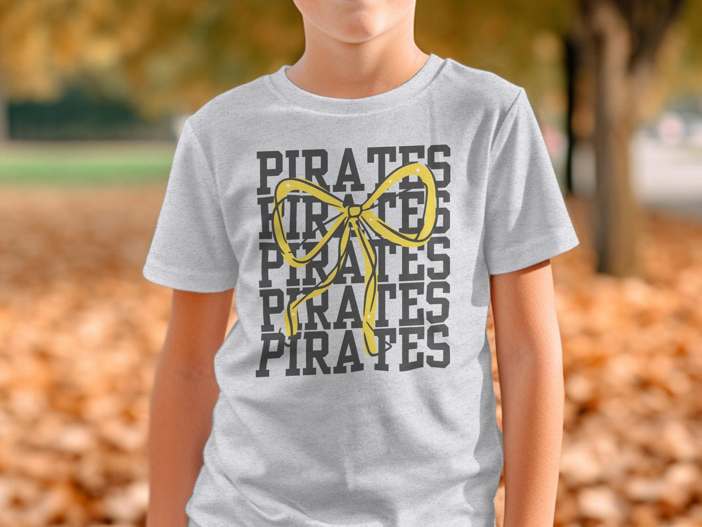 Jen Peete Designs Physical Item Pirates with Gold Sparkly Ribbon Spirit Shirt