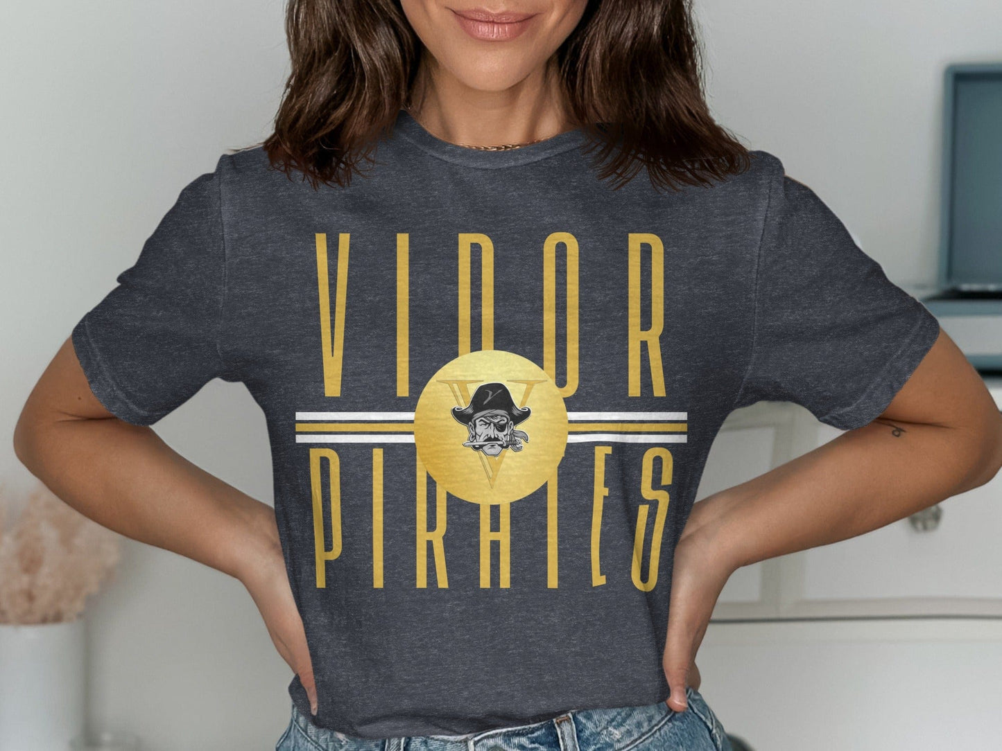 Jen Peete Designs Physical Item Vidor Pirates Logo T-Shirt