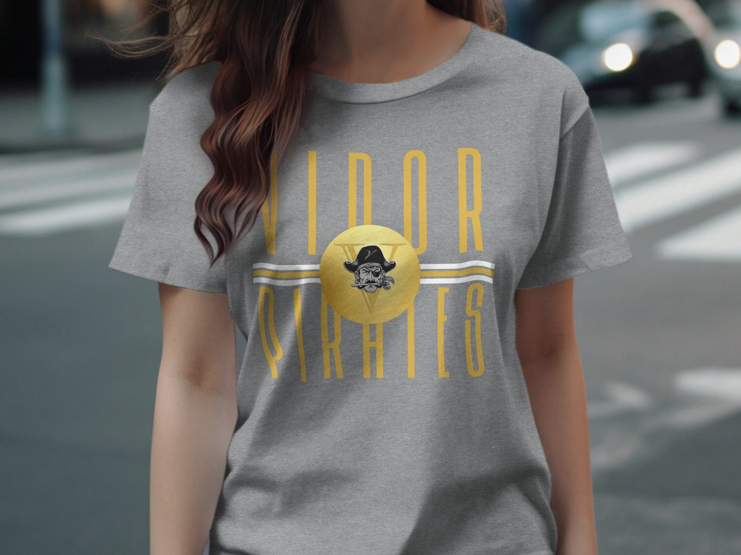 Jen Peete Designs Physical Item Vidor Pirates Logo T-Shirt