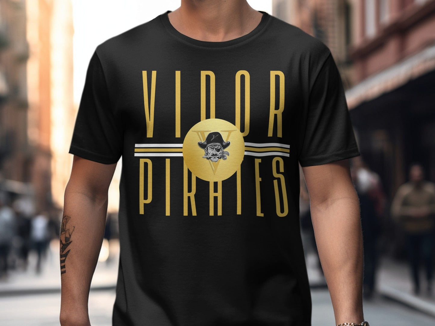 Jen Peete Designs Physical Item Vidor Pirates Logo T-Shirt