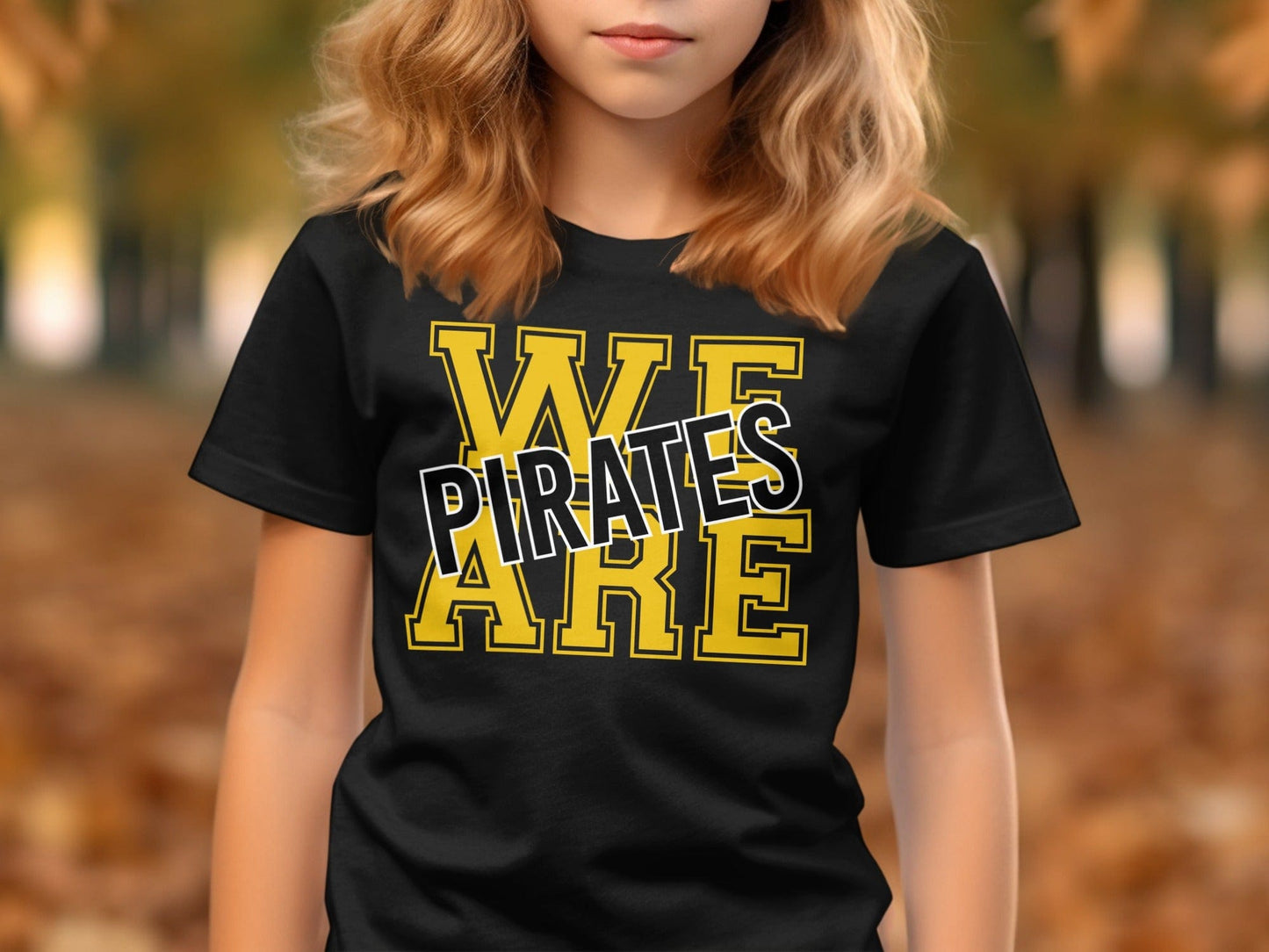 Jen Peete Designs Physical Item We Are Pirates Bold Block Letters T-Shirt