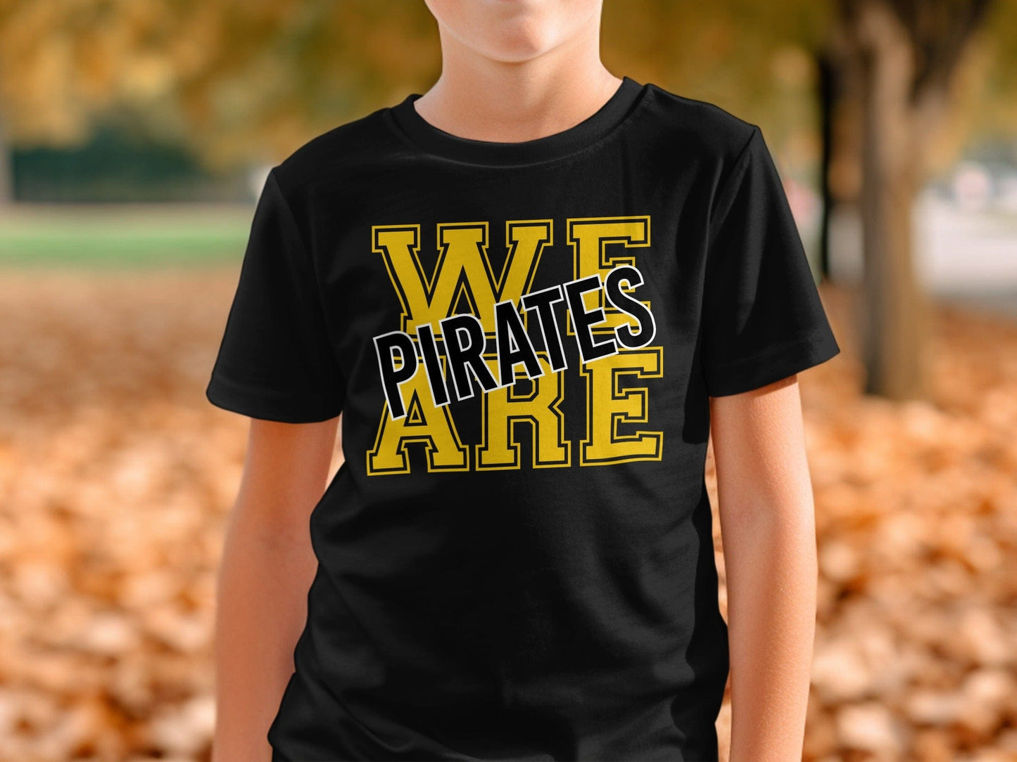 Jen Peete Designs Physical Item We Are Pirates Bold Block Letters T-Shirt