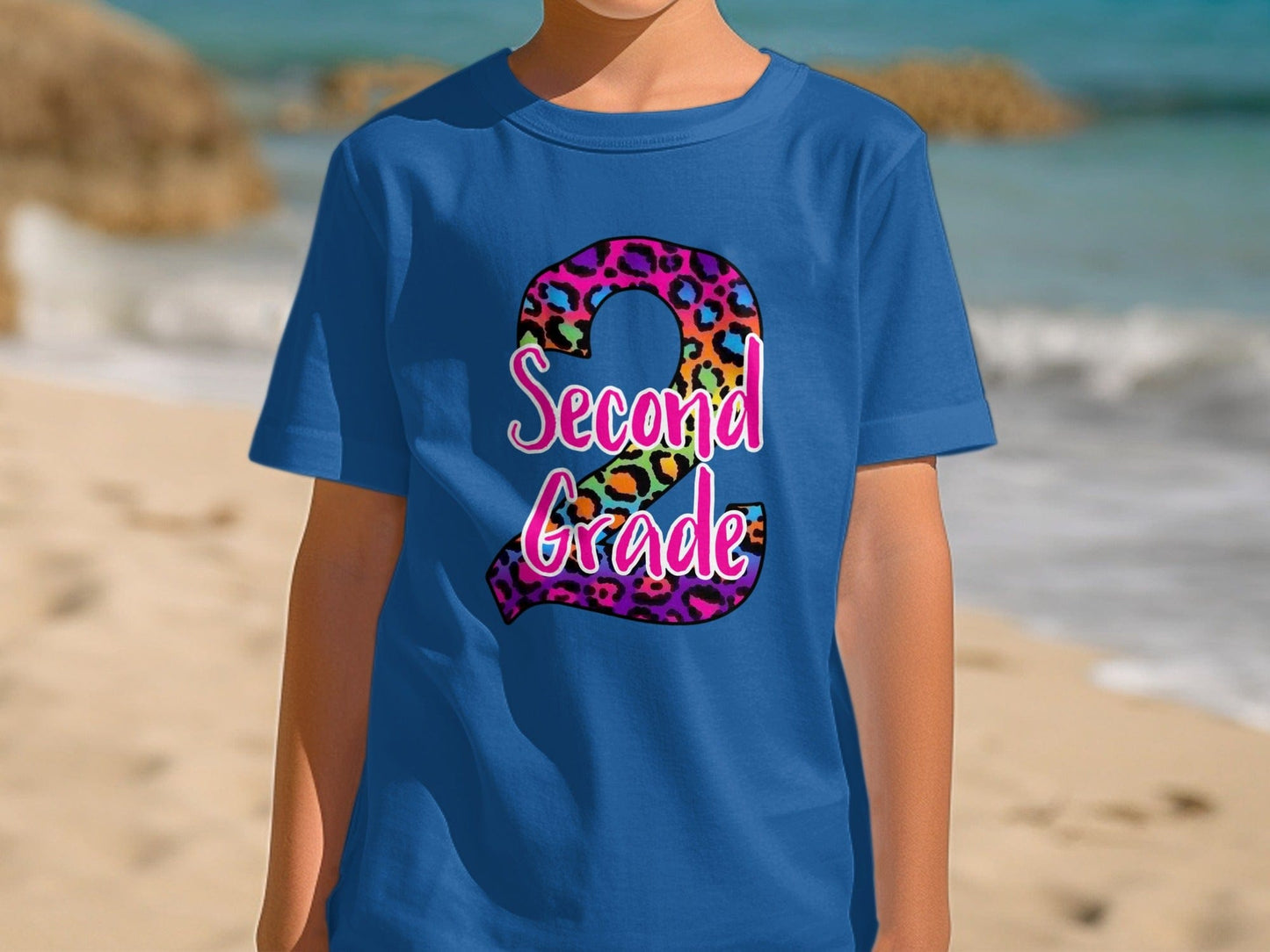 Jen Peete Designs Youth Clothing 2nd Grade Leopard Back to School T-Shirts