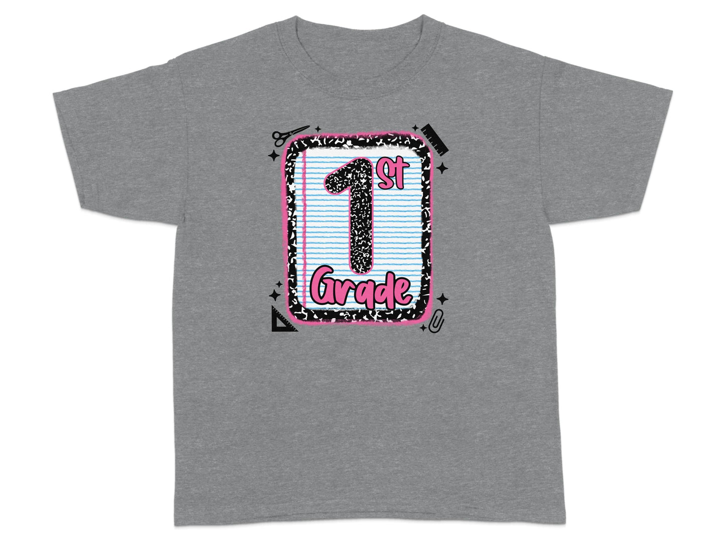 Jen Peete Designs Youth Clothing Back to School 1st Grade Graphic T-Shirts