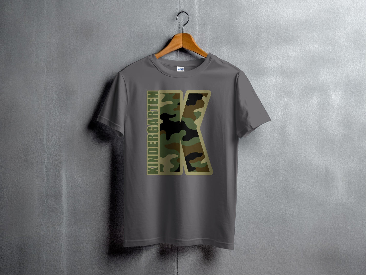 Jen Peete Designs Youth Clothing Kindergarten Camouflage Back to School T-Shirt