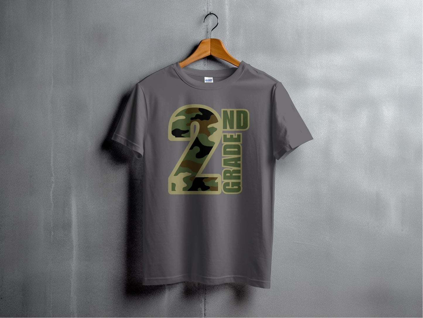 Jen Peete Designs Youth Clothing Second Grade Camouflage Back to School T-Shirt