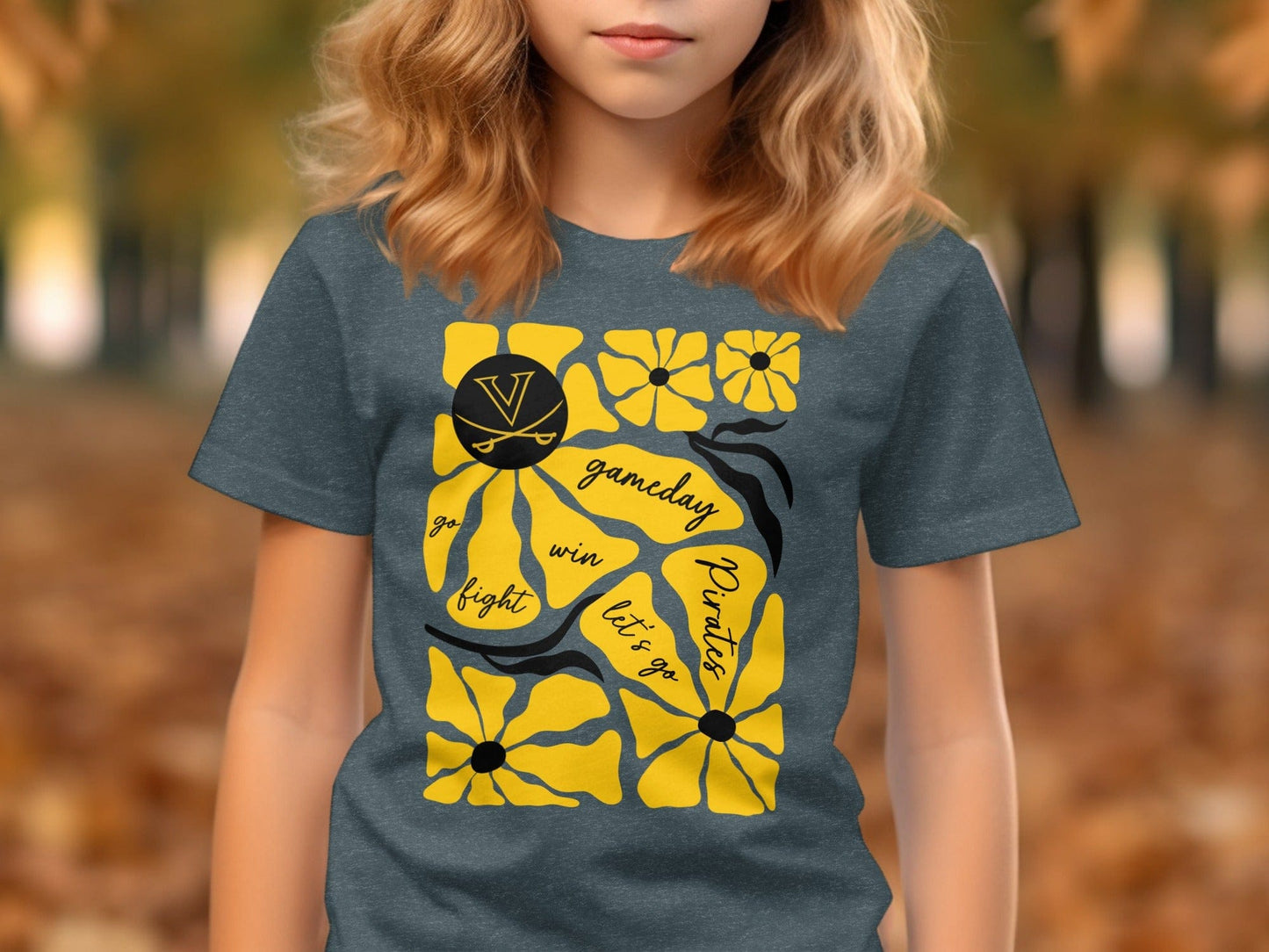 Jen Peete Designs Youth Clothing Youth Pirates Gameday Floral Spirit Shirt