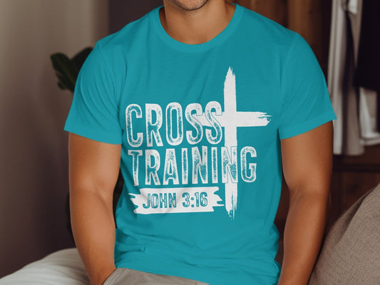 Jen Peete Designs Christian Clothing Cross Training with John 3:16 Christian Inspired T-Shirts