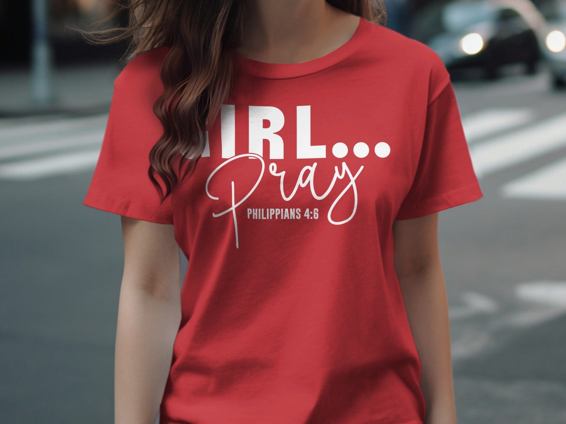 Jen Peete Designs Christian Clothing Girl Pray Philippians 4:6 Motivational Faith T-Shirts