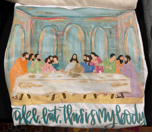 Jen Peete Designs Christian Clothing Hand-Painted “The Last Supper” Christian T-Shirt