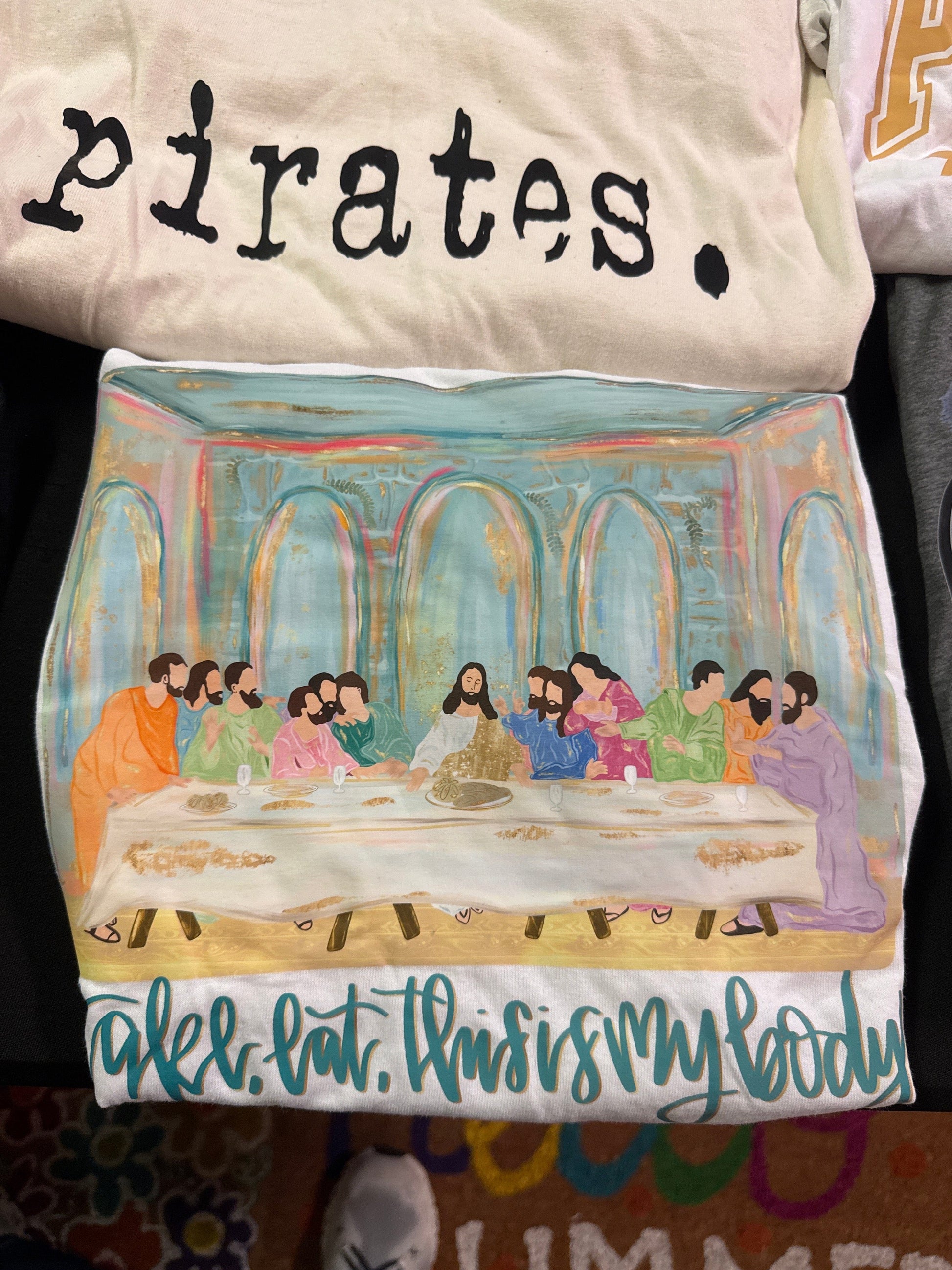 Jen Peete Designs Christian Clothing Hand-Painted “The Last Supper” Christian T-Shirt