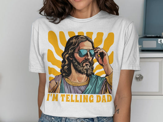 Jen Peete Designs Christian Clothing I'm Telling Dad Religious Funny T-Shirts