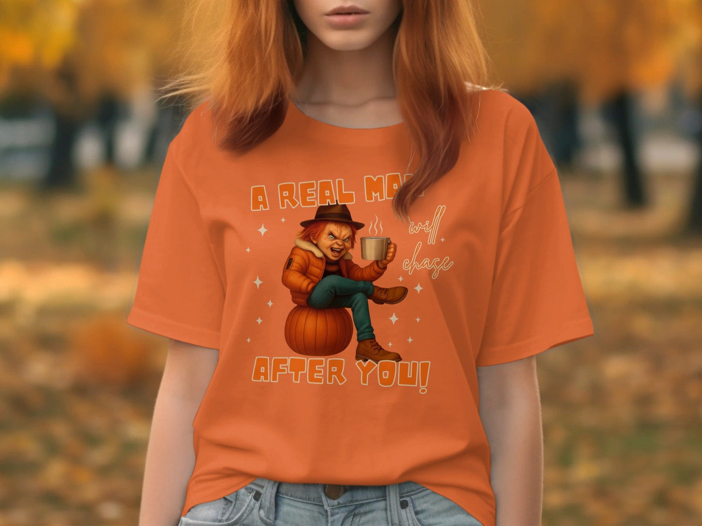 Jen Peete Designs Clothing T-shirts A Real Man Will Chase After You Child's Play Graphic T-Shirt