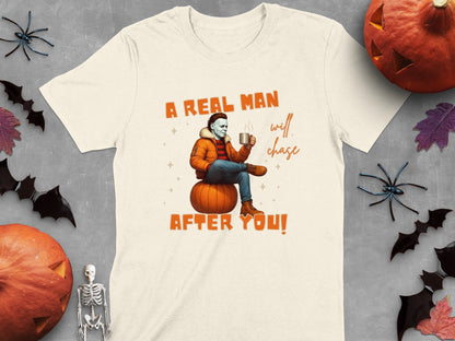 Jen Peete Designs Clothing T-shirts A Real Man Will Chase After You Michael Graphic T-Shirt
