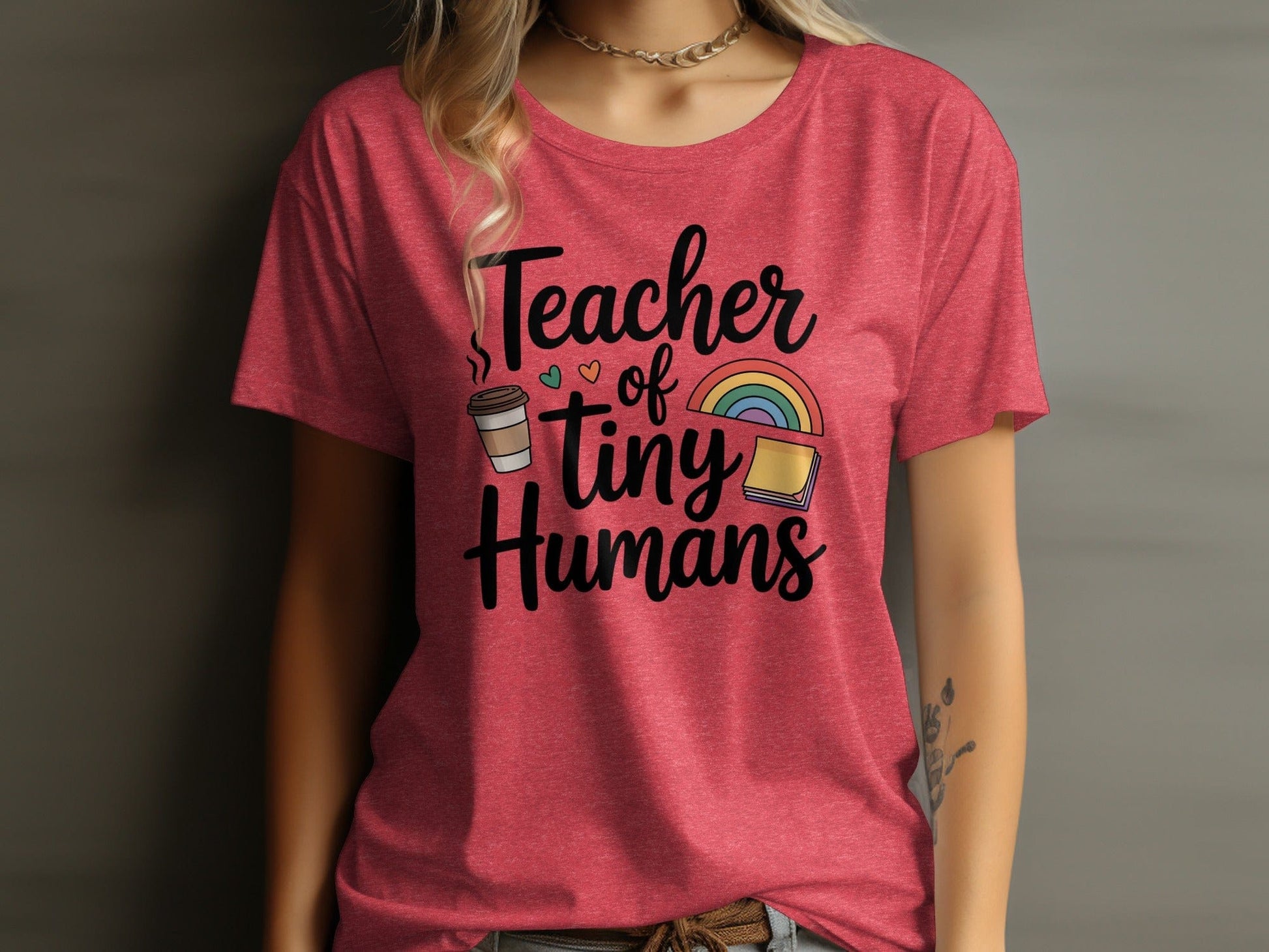 Jen Peete Designs Clothing T-shirts Adorable "Teacher Of Tiny Humans" T-Shirt