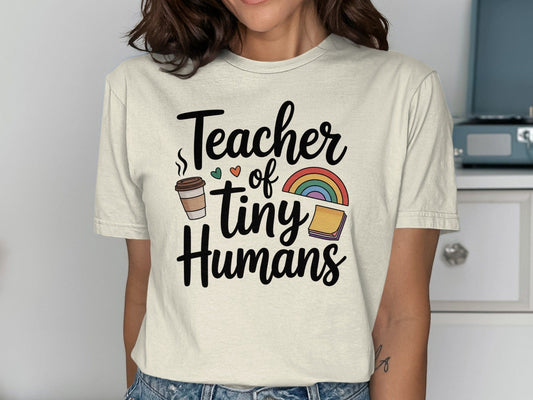 Jen Peete Designs Clothing T-shirts Adorable "Teacher Of Tiny Humans" T-Shirt