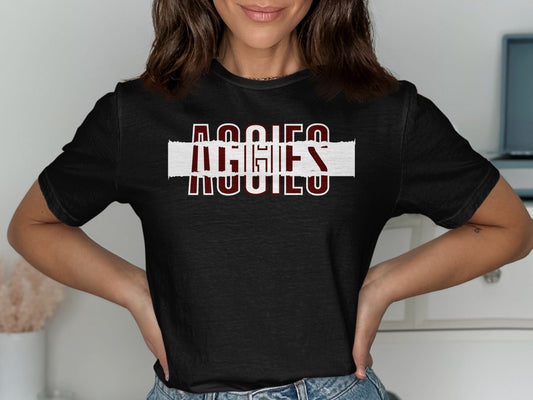 Jen Peete Designs Clothing T-shirts Aggies Distorted Style Aggies Shirts