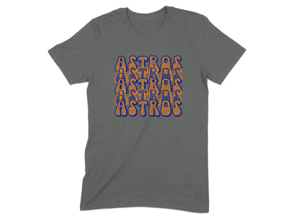 JPD Clothing T-shirts Astros Blue And Orange Leopard Print Design T-Shirt