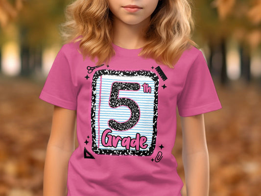 Jen Peete Designs Clothing T-shirts Back to School 5th Grade Graphic T-Shirts