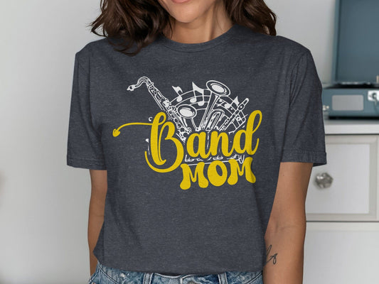 Jen Peete Designs Clothing T-shirts "Band Mom" Bold Graphic Tee | Hoodie | Sweatshirt | Long Sleeve