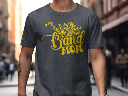 Jen Peete Designs Clothing T-shirts Band Mom Music Notes & Instruments T-Shirts