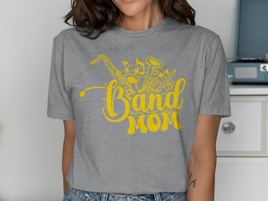 Jen Peete Designs Clothing T-shirts Band Mom Music Notes & Instruments T-Shirts