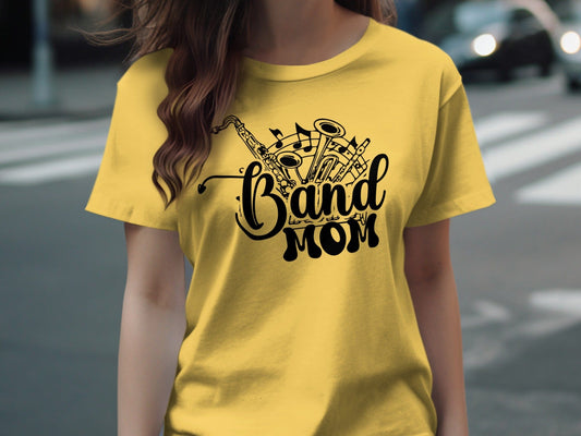 Jen Peete Designs Clothing T-shirts Band Mom Graphic Tee – Music Lover Shirt